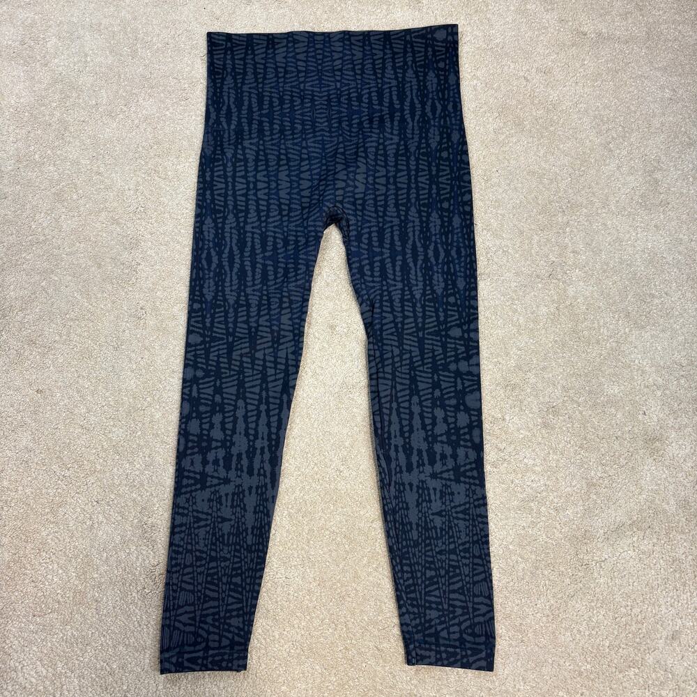 NWOT Spanx Look At Me Now Seamless Leggings Indigo Geo Print Size 3X